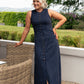 Love Laura Pinstripe Shirt Dress In Navy