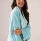 Love Laura Trim Robe In Turquoise
