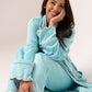 Love Laura Trim Robe In Turquoise