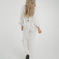Elsa Tie Waist Pinstripe Trousers In White