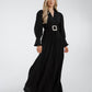 Taylor Belted Pleat Dress In Black