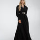 Taylor Belted Pleat Dress In Black