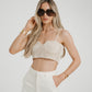 Lily Fine Crochet Top In Neutral