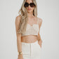 Lily Fine Crochet Top In Neutral