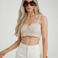 Lily Fine Crochet Top In Neutral