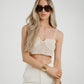 Lily Fine Crochet Top In Neutral