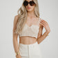 Lily Fine Crochet Top In Neutral