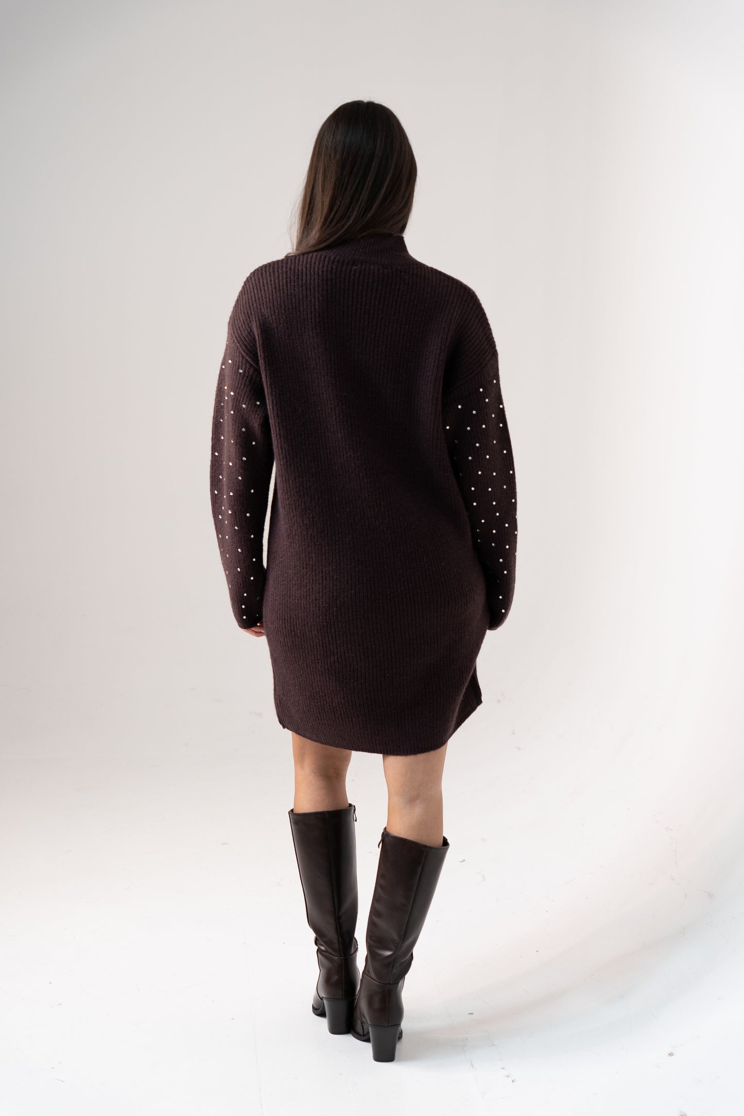 Kendra Embellished Jumper In Chocolate