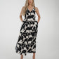 Kayla Abstract Print Dress In Monochrome