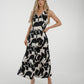 Kayla Abstract Print Dress In Monochrome