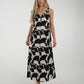 Kayla Abstract Print Dress In Monochrome