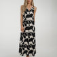 Kayla Abstract Print Dress In Monochrome