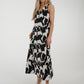 Kayla Abstract Print Dress In Monochrome