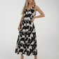 Kayla Abstract Print Dress In Monochrome