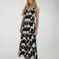 Kayla Abstract Print Dress In Monochrome