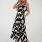 Kayla Abstract Print Dress In Monochrome