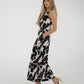 Kayla Abstract Print Dress In Monochrome