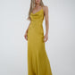 Pia Cowl Neck Maxi Dress In Lime