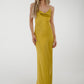 Pia Cowl Neck Maxi Dress In Lime