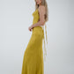 Pia Cowl Neck Maxi Dress In Lime