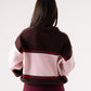 Kendra Rugby Top In Coffee & Pink