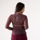 Kendra Polka Dot Top In Burgundy