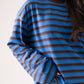 Kendra Long Sleeve Top In Blue Stripe