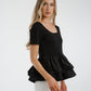 Holly Peplum Frill T-Shirt In Black
