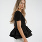 Holly Peplum Frill T-Shirt In Black