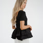 Holly Peplum Frill T-Shirt In Black