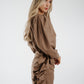 Jasmine Puff Sleeve Linen Blouse In Mocha