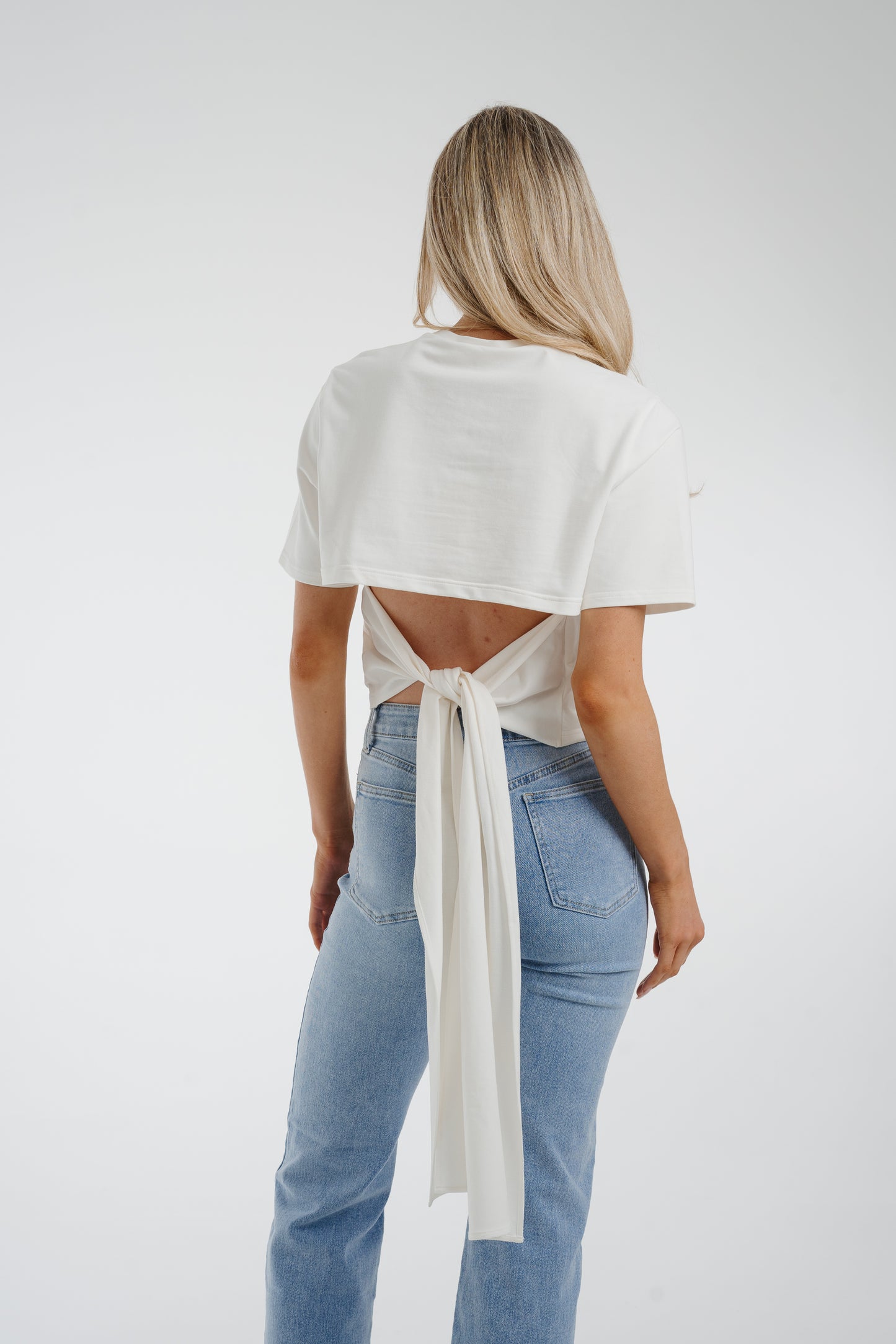 Jasmine Tie Detail T-Shirt In White