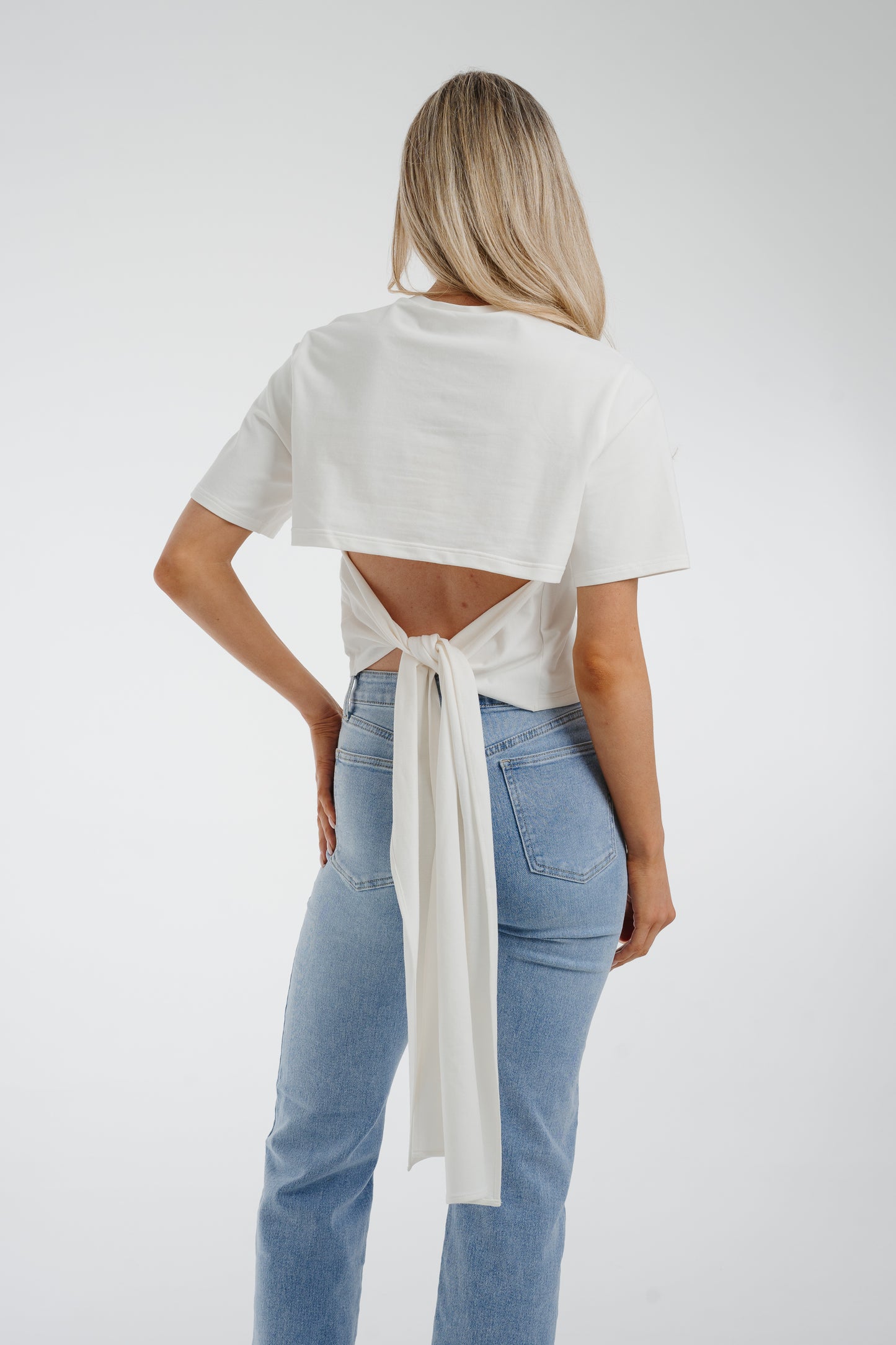 Jasmine Tie Detail T-Shirt In White