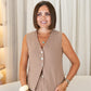 Love Laura Pinstripe Waistcoat In Mocha