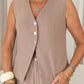 Love Laura Pinstripe Waistcoat In Mocha