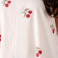 Daisy Cherry Embroidered Dress In Cream