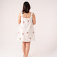 Daisy Cherry Embroidered Dress In Cream