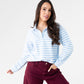 Daisy Stripe Rugby Top In Light Blue