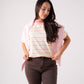 Daisy Stripe T-Shirt In Pink Mix
