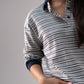 Daisy Stripe Top In Grey Mix
