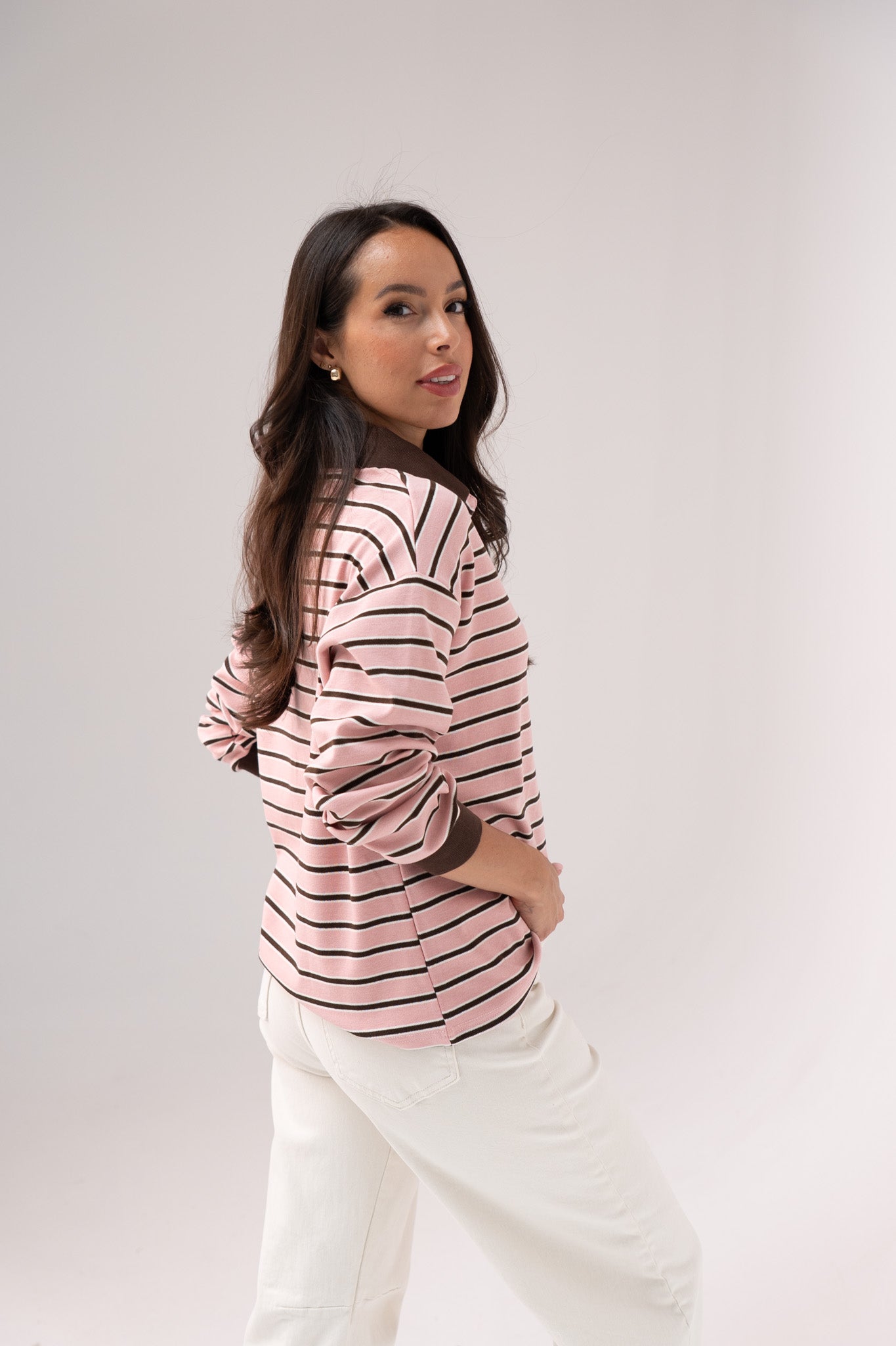 Daisy Stripe Top In Pink Mix