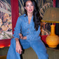 Love Laura Utility Jumpsuit In Mid Wash