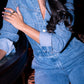 Love Laura Utility Jumpsuit In Mid Wash