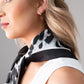 Eden Leopard Neck Scarf In Monochrome
