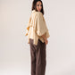 Ella Cape Style Shirt In Beige