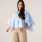 Ella Cape Style Shirt In Blue