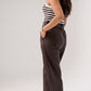 Ella Faux Leather Trousers In Chocolate