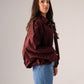 Ella Faux Suede Bomber Jacket In Burgundy