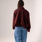 Ella Faux Suede Bomber Jacket In Burgundy