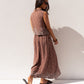 Ella Floral Trim Skirt In Chocolate